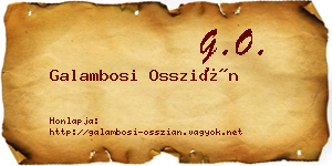 Galambosi Osszián névjegykártya